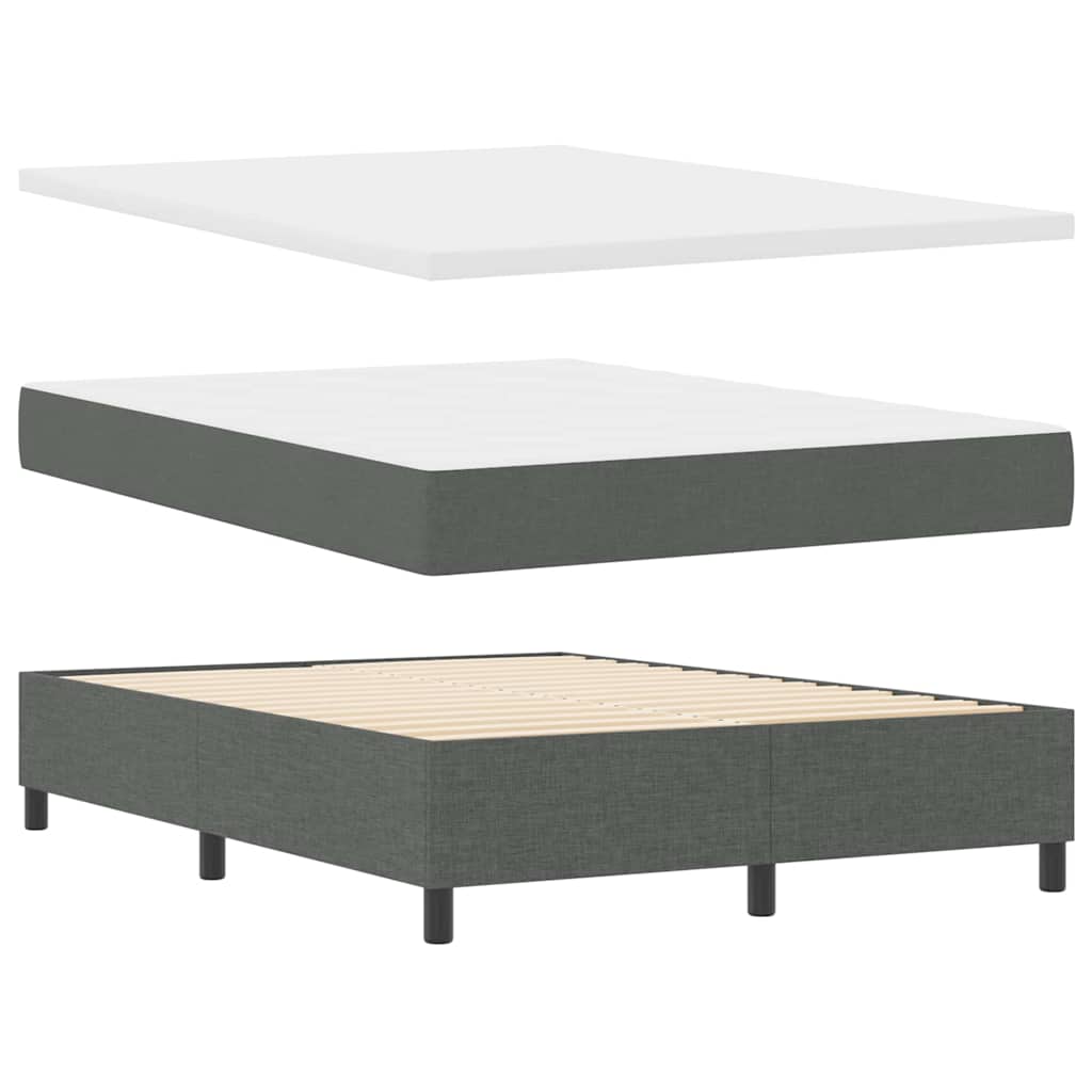 Boxspringbed met matras Donkergrijs 190 x 140 cm Stof is nu te koop bij PeponiXL, paradijselijk wonen!