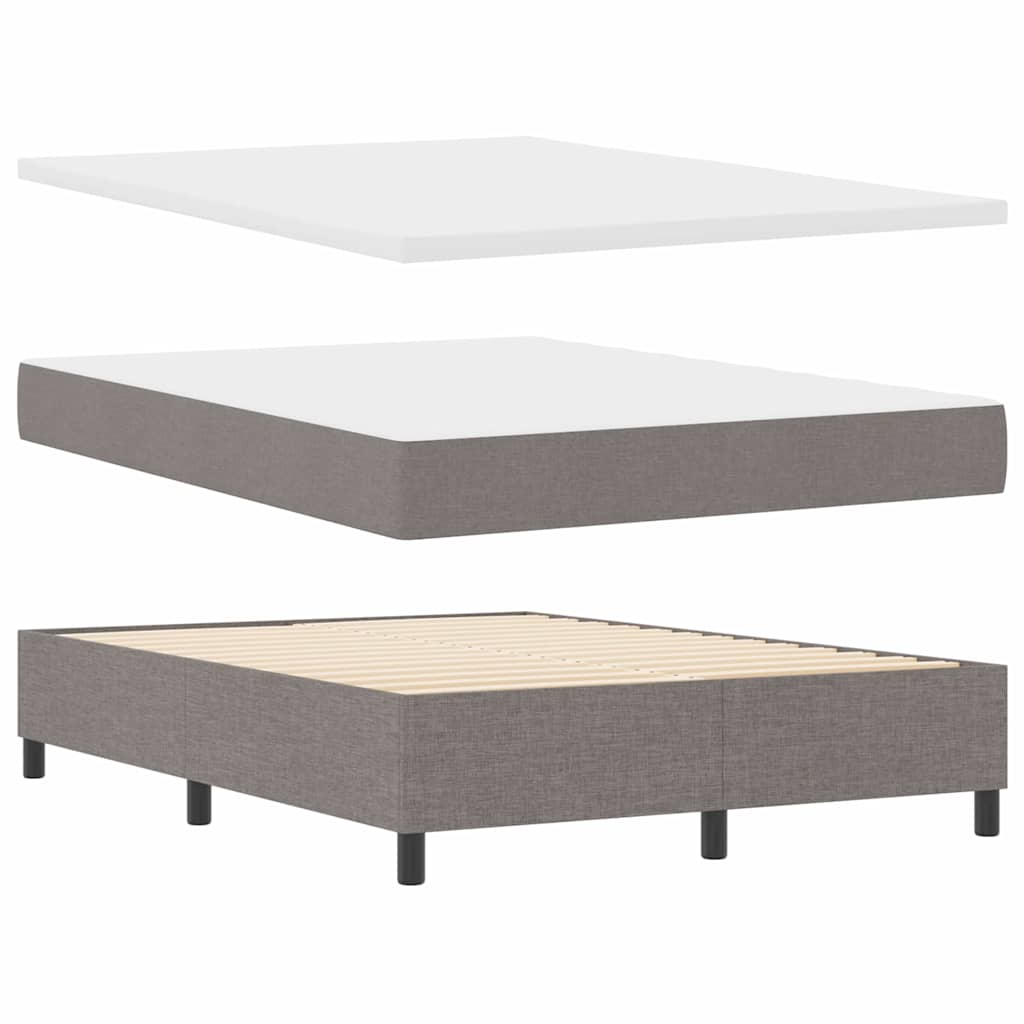 Boxspringbed met matras met hoofdeinde Taupe 190 x 140 cm Stof is nu te koop bij PeponiXL, paradijselijk wonen!