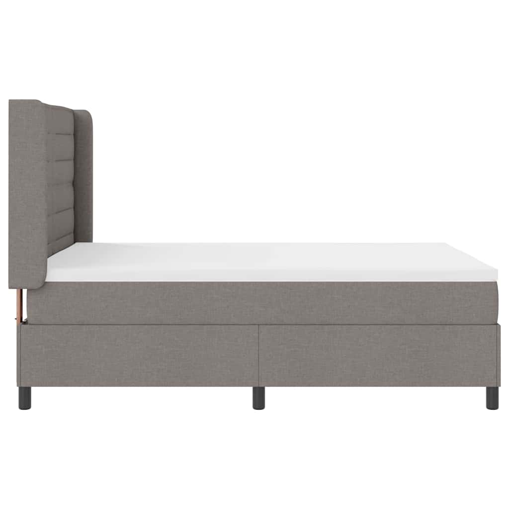 Boxspringbed met matras met hoofdeinde Taupe 190 x 140 cm Stof is nu te koop bij PeponiXL, paradijselijk wonen!