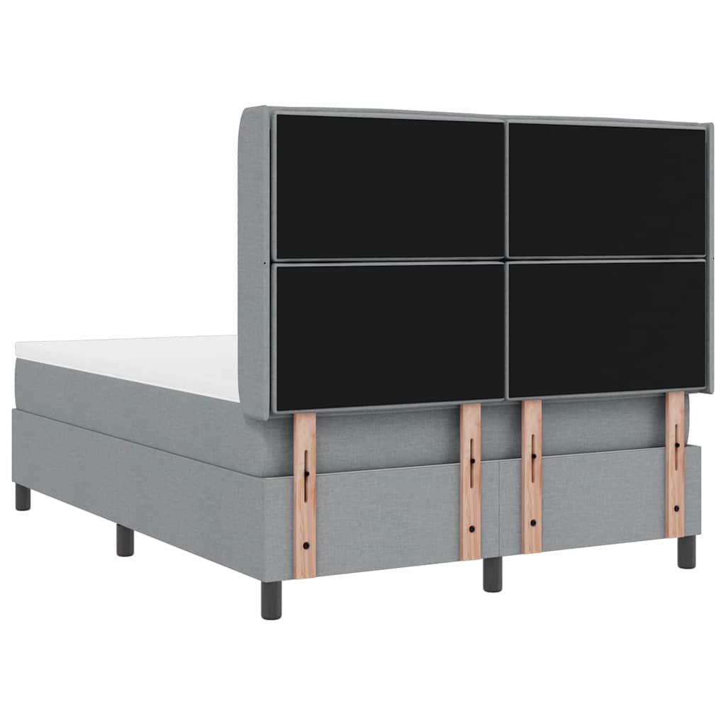 Boxspringbed met matras Lichtgrijs 200 x 140 cm Stof is nu te koop bij PeponiXL, paradijselijk wonen!