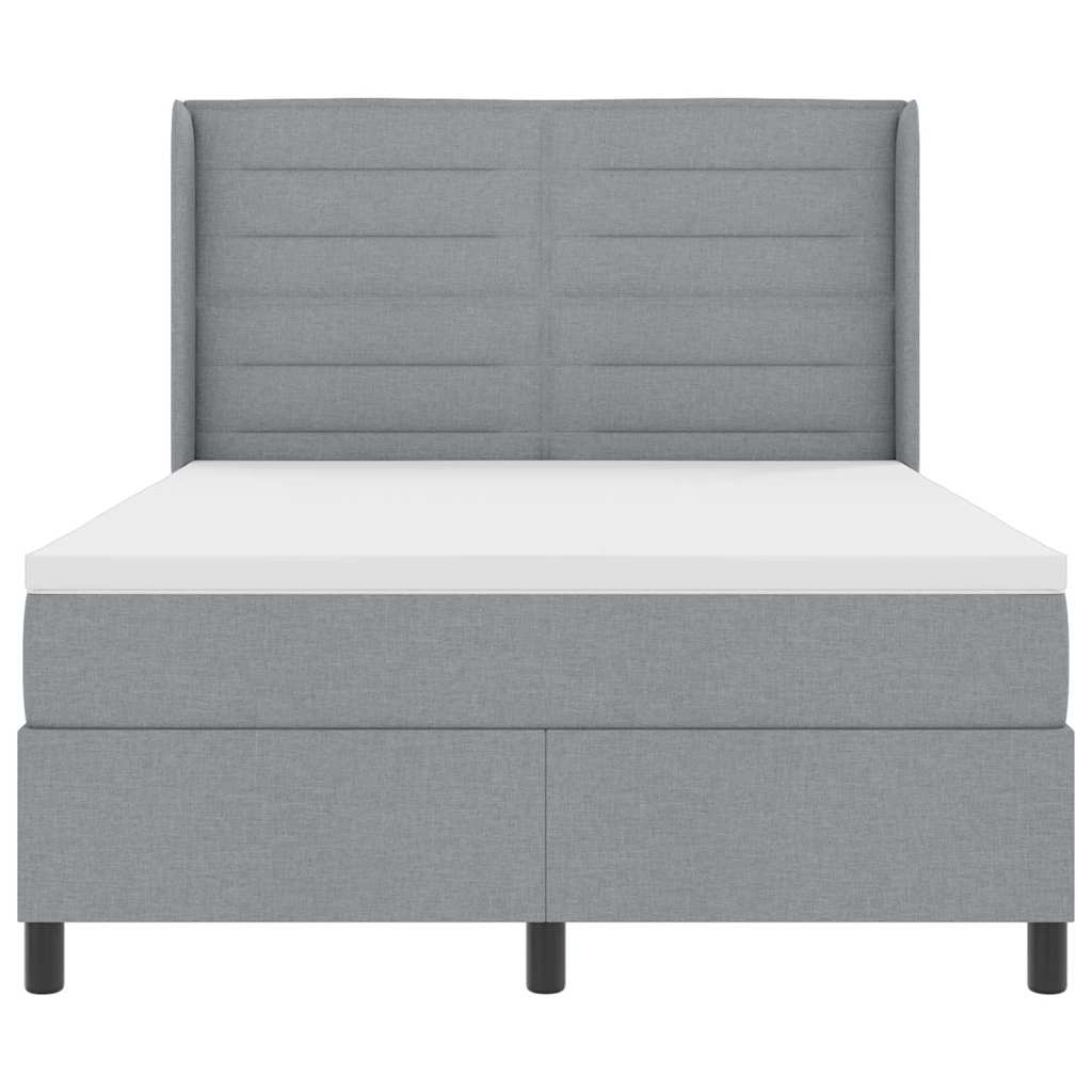 Boxspringbed met matras Lichtgrijs 200 x 140 cm Stof is nu te koop bij PeponiXL, paradijselijk wonen!