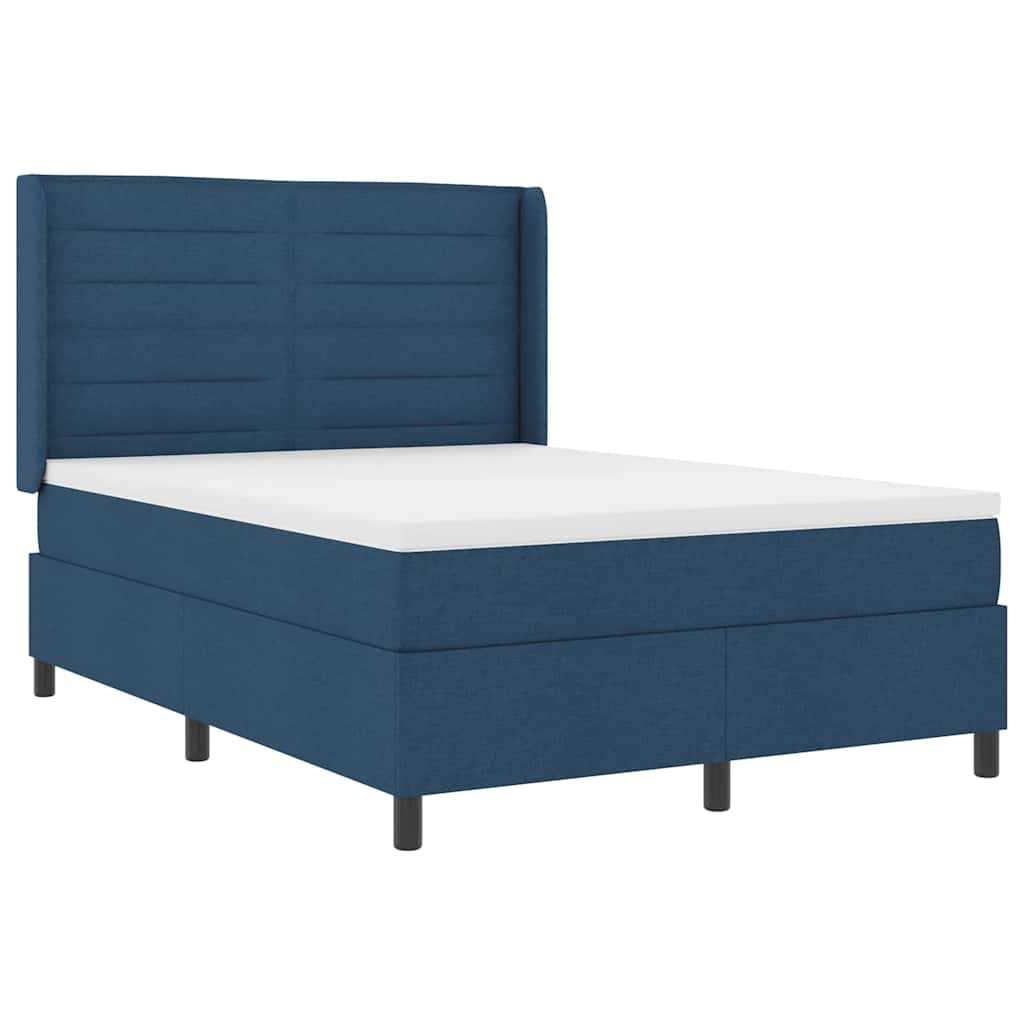 Boxspringbed met matras met hoofdeinde Blauw 200 x 160 cm Stof is nu te koop bij PeponiXL, paradijselijk wonen!