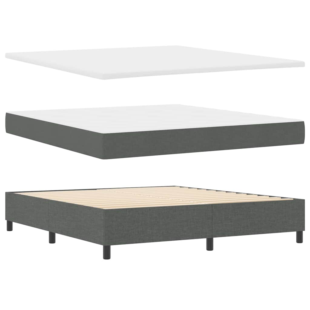 Boxspringbed met matras Donkergrijs 200 x 180 cm Stof is nu te koop bij PeponiXL, paradijselijk wonen!