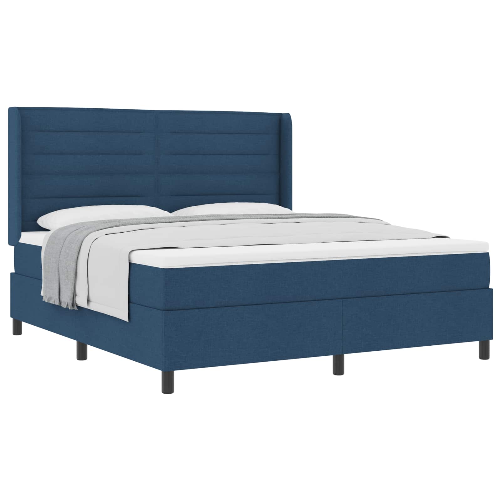 Boxspringbed met matras met hoofdeinde Blauw 200 x 180 cm Stof is nu te koop bij PeponiXL, paradijselijk wonen!