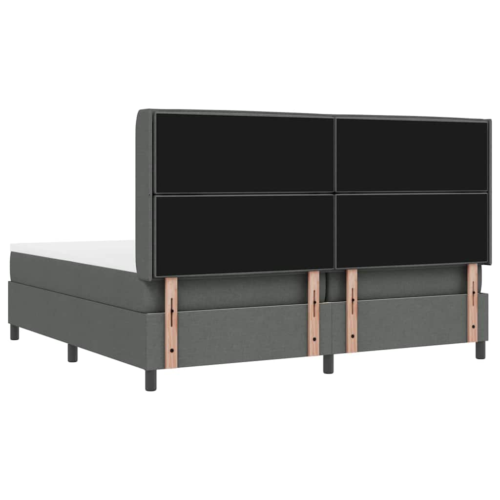 Boxspringbed met matras Donkergrijs 200 x 200 cm Stof is nu te koop bij PeponiXL, paradijselijk wonen!