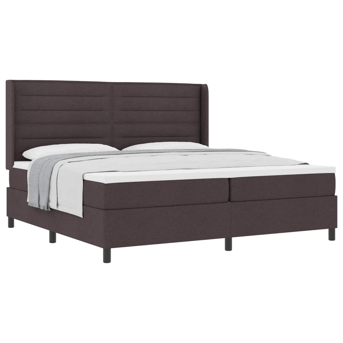 Boxspringbed met matras Donkerbruin 200 x 200 cm Stof is nu te koop bij PeponiXL, paradijselijk wonen!