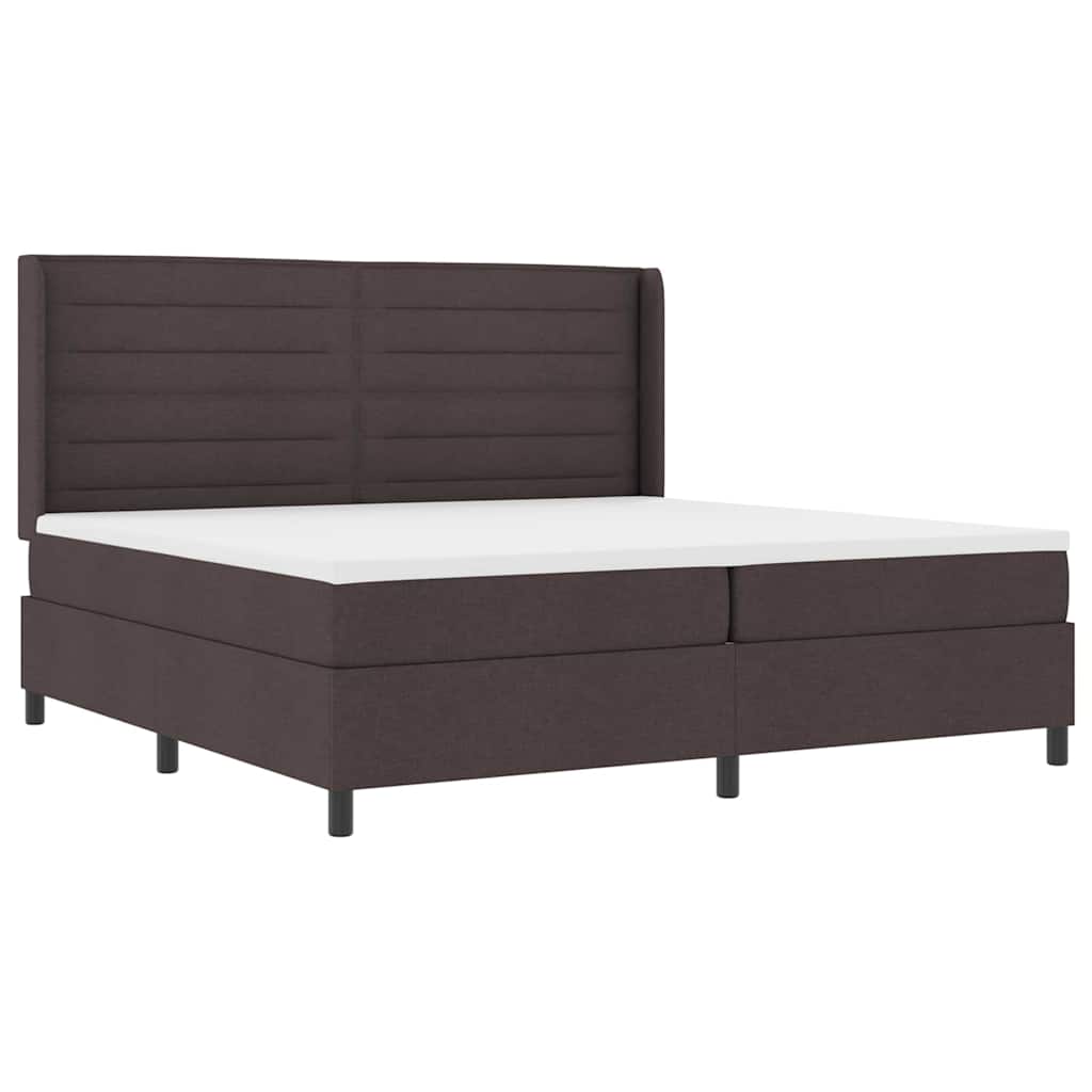 Boxspringbed met matras Donkerbruin 200 x 200 cm Stof is nu te koop bij PeponiXL, paradijselijk wonen!