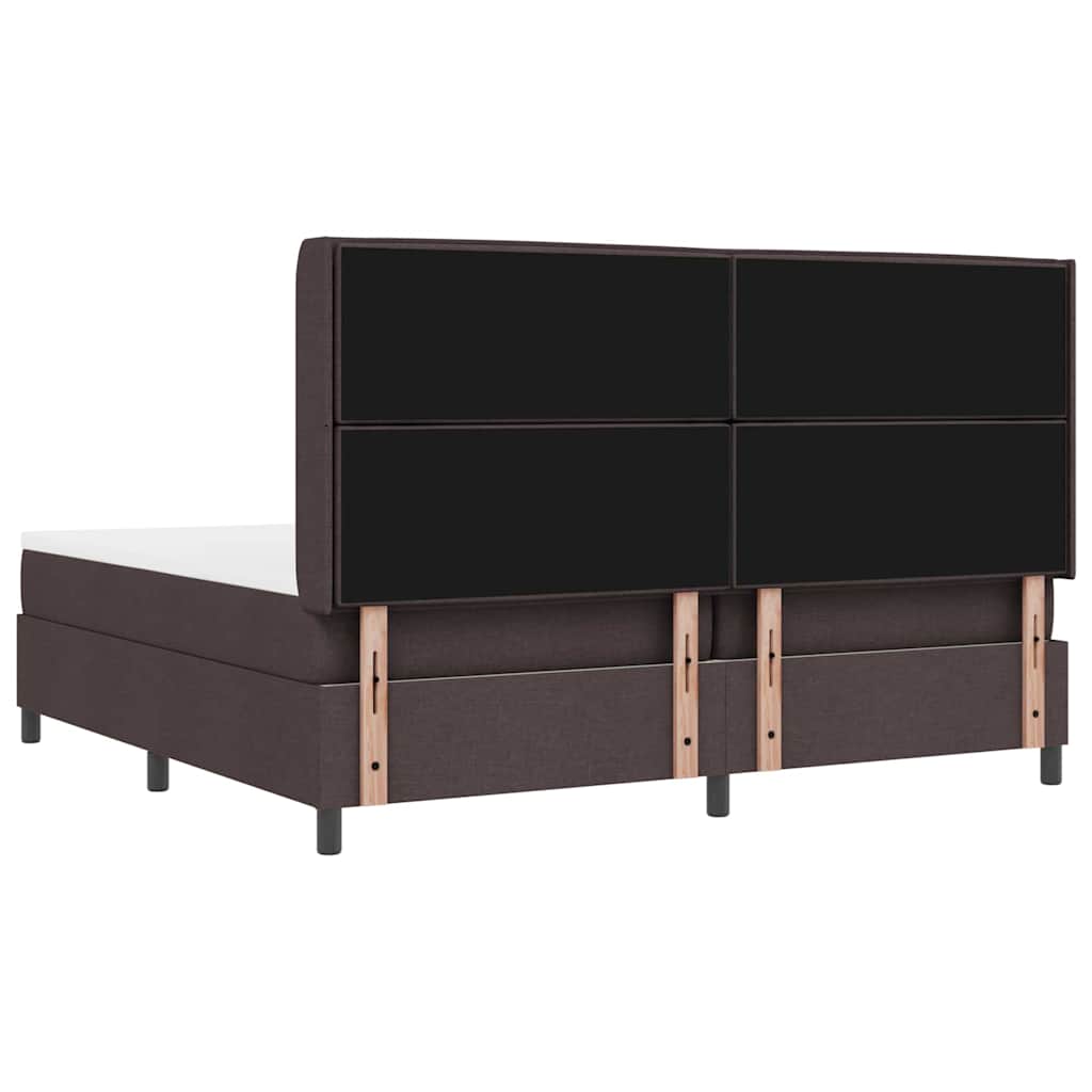 Boxspringbed met matras Donkerbruin 200 x 200 cm Stof is nu te koop bij PeponiXL, paradijselijk wonen!