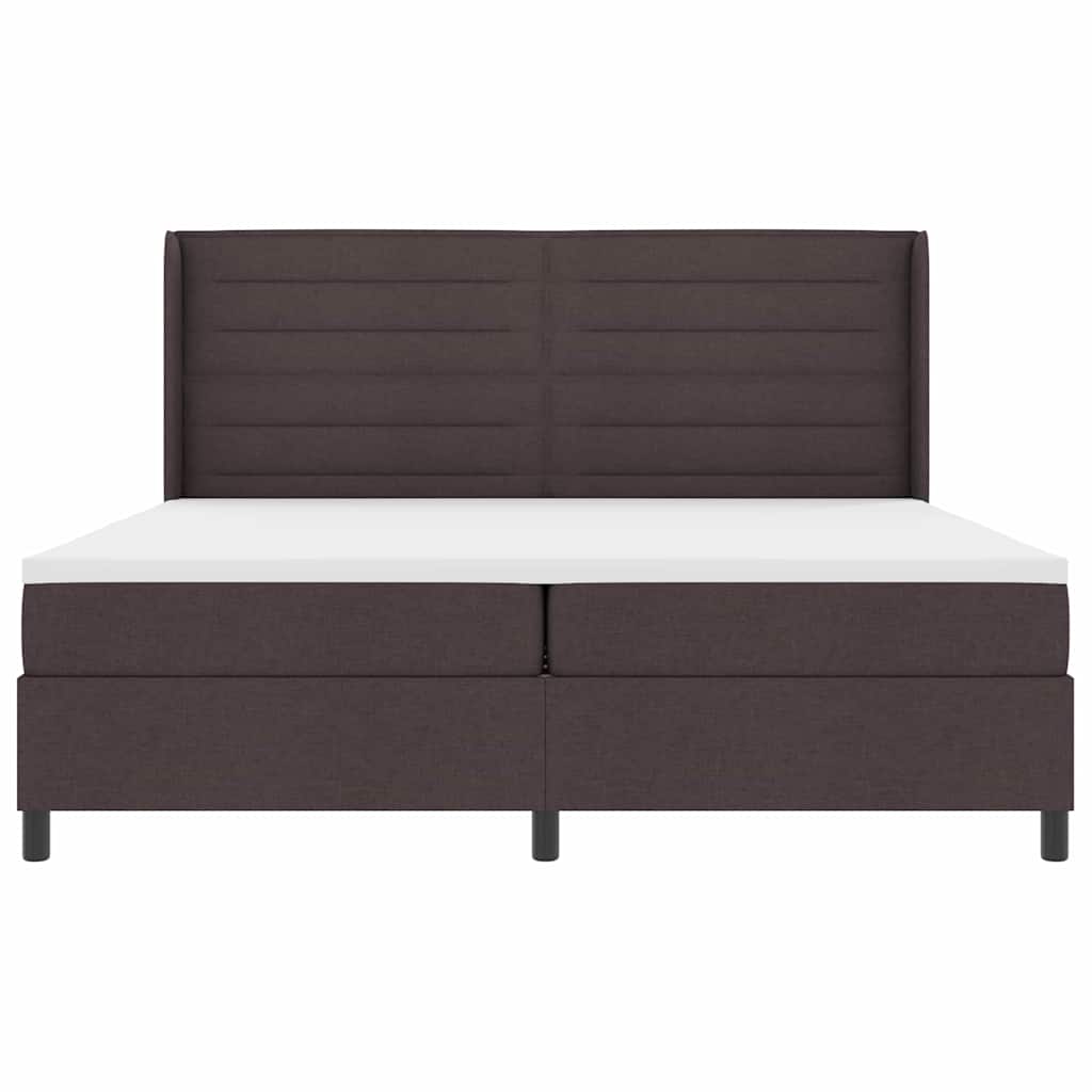 Boxspringbed met matras Donkerbruin 200 x 200 cm Stof is nu te koop bij PeponiXL, paradijselijk wonen!