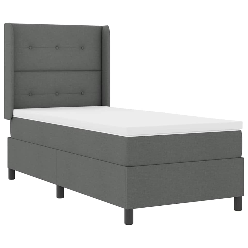 Boxspringbed met matras Donkergrijs 200 x 80 cm Stof is nu te koop bij PeponiXL, paradijselijk wonen!
