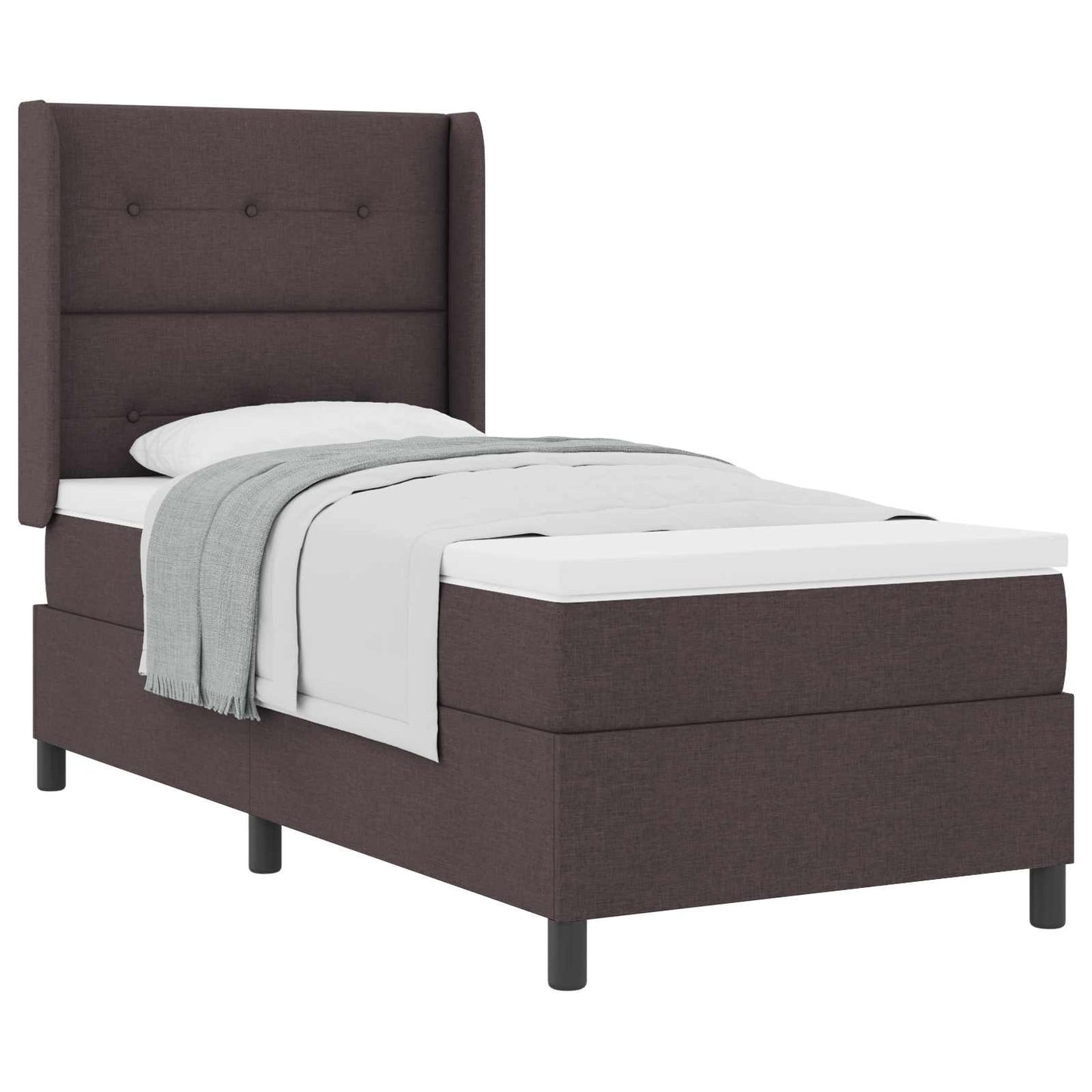 Boxspringbed met matras Donkerbruin 200 x 80 cm Stof is nu te koop bij PeponiXL, paradijselijk wonen!