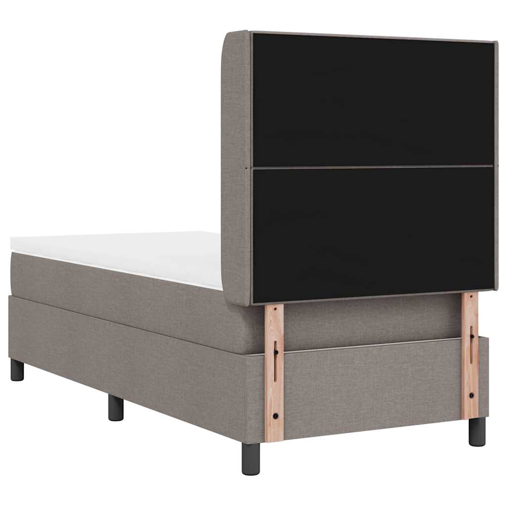 Boxspringbed met matras met hoofdeinde Taupe 190 x 90 cm Stof is nu te koop bij PeponiXL, paradijselijk wonen!
