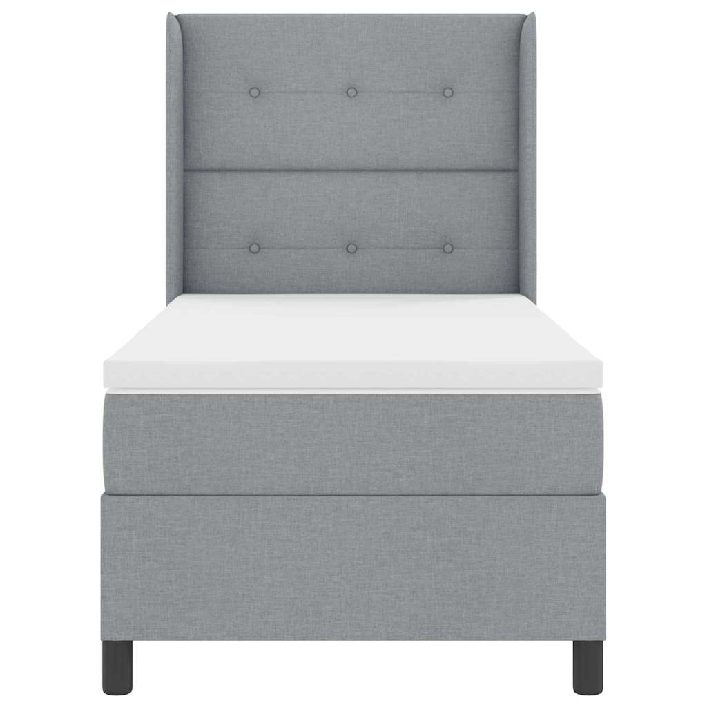 Boxspringbed met matras Lichtgrijs 200 x 90 cm Stof is nu te koop bij PeponiXL, paradijselijk wonen!