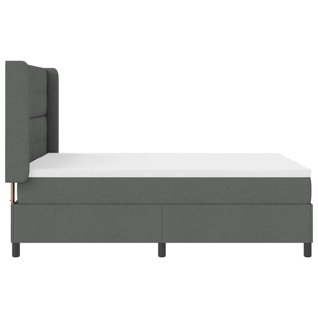 Boxspringbed met matras Donkergrijs 190 x 140 cm Stof is nu te koop bij PeponiXL, paradijselijk wonen!