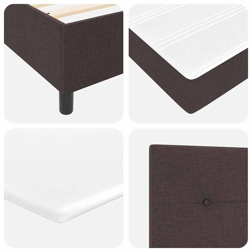 Boxspringbed met matras Donkerbruin 190 x 140 cm Stof is nu te koop bij PeponiXL, paradijselijk wonen!