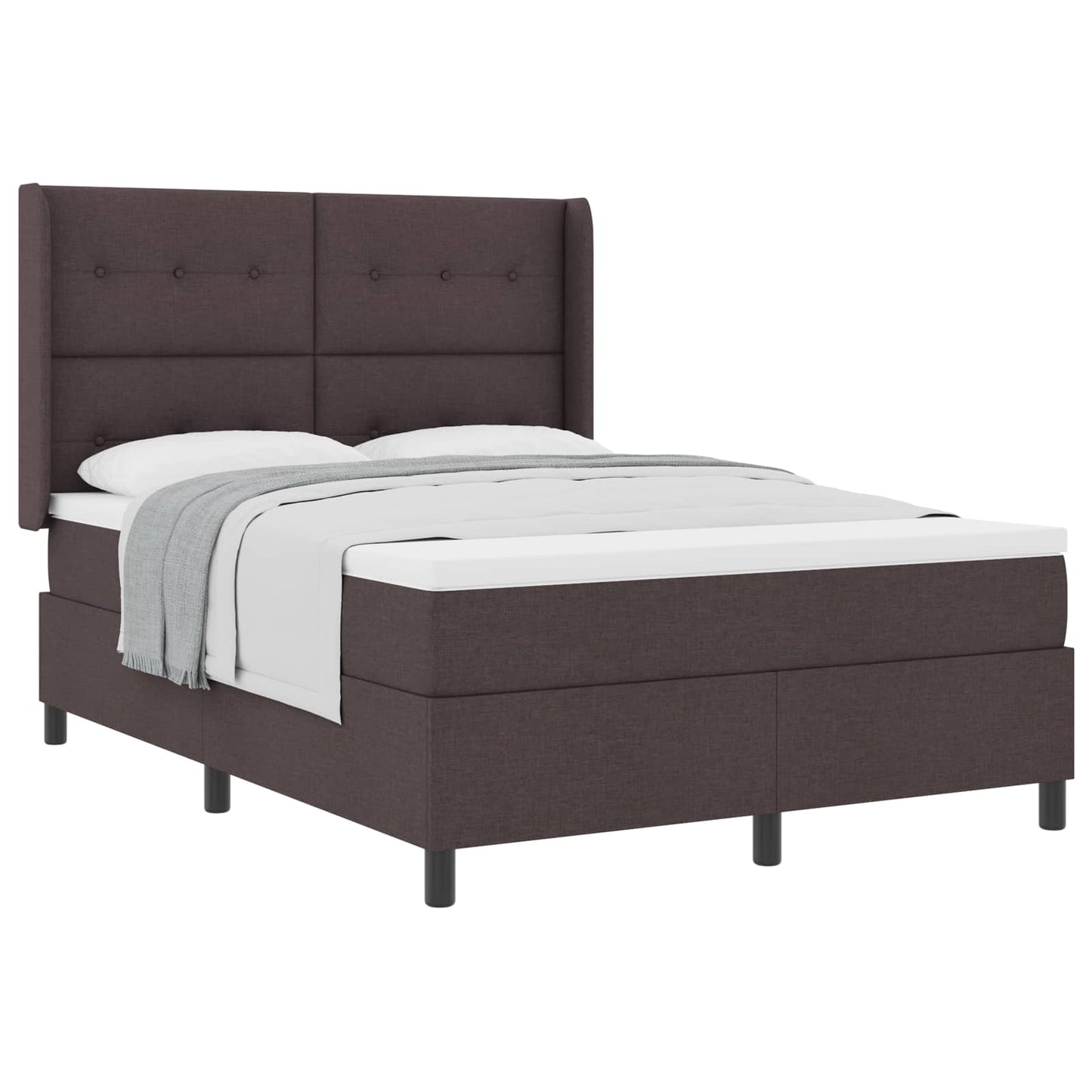 Boxspringbed met matras Donkerbruin 190 x 140 cm Stof is nu te koop bij PeponiXL, paradijselijk wonen!