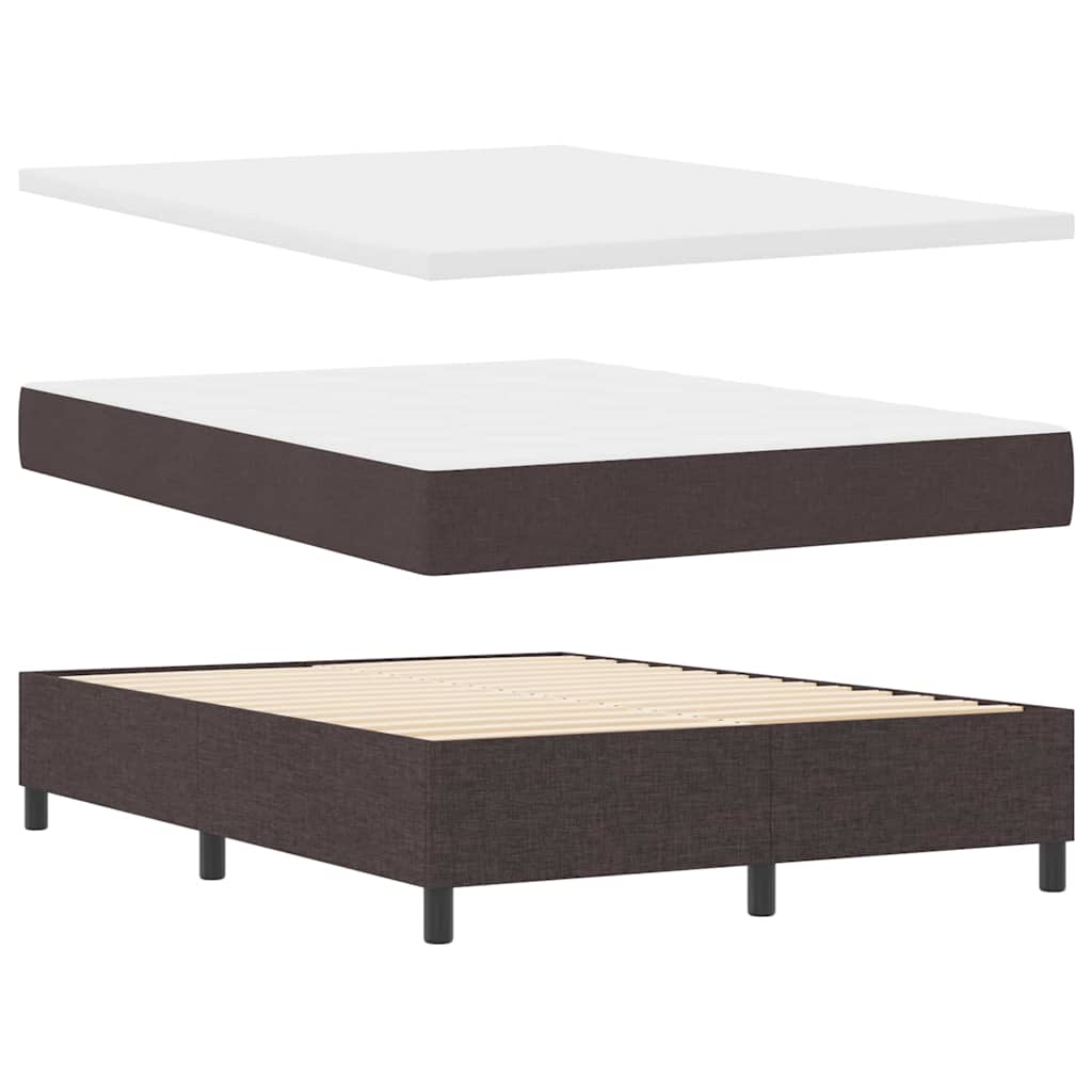 Boxspringbed met matras Donkerbruin 190 x 140 cm Stof is nu te koop bij PeponiXL, paradijselijk wonen!