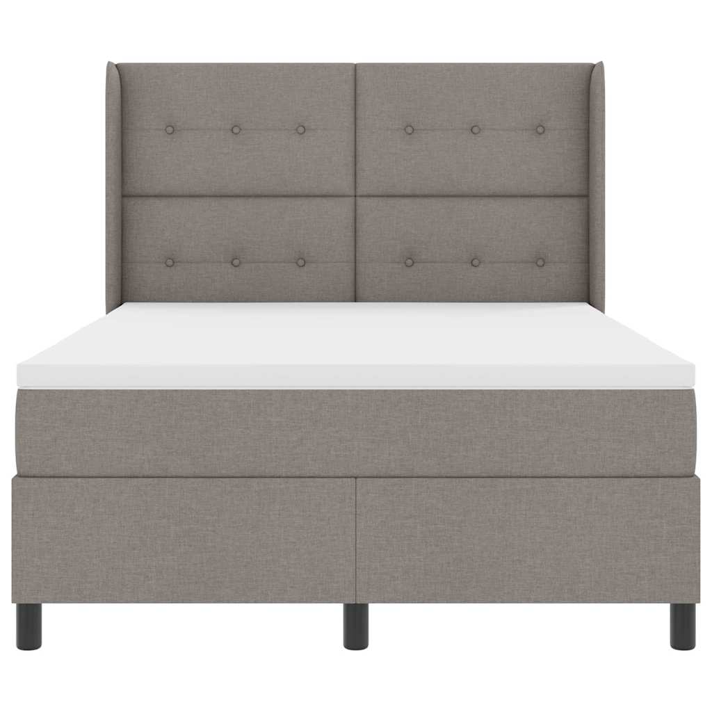 Boxspringbed met matras met hoofdeinde Taupe 190 x 140 cm Stof is nu te koop bij PeponiXL, paradijselijk wonen!