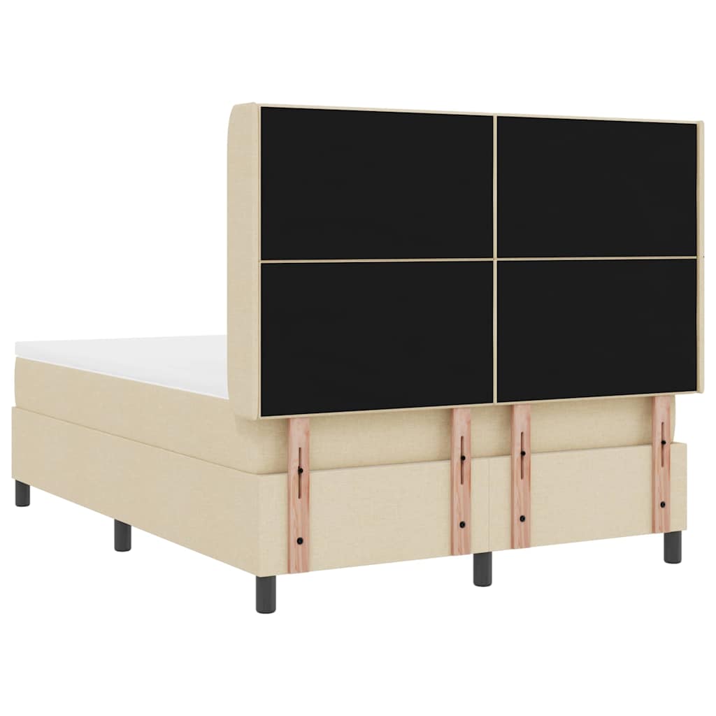 Boxspringbed met matras met hoofdeinde Crème 190 x 140 cm Stof is nu te koop bij PeponiXL, paradijselijk wonen!