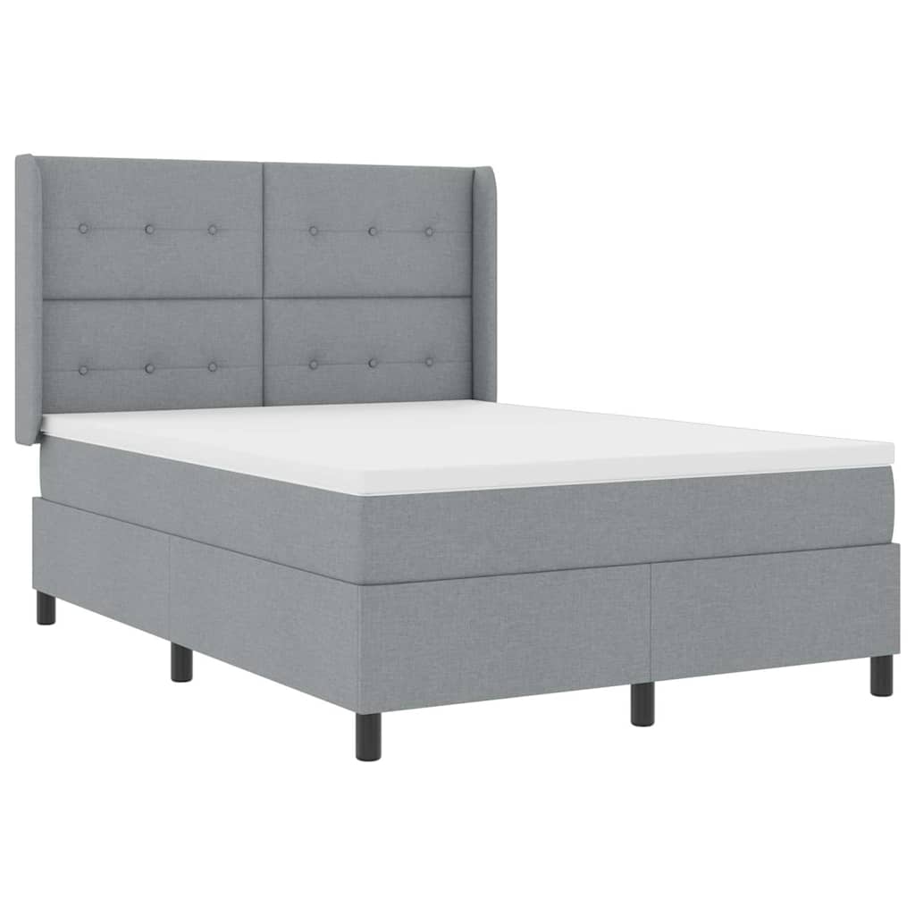 Boxspringbed met matras Lichtgrijs 200 x 140 cm Stof is nu te koop bij PeponiXL, paradijselijk wonen!