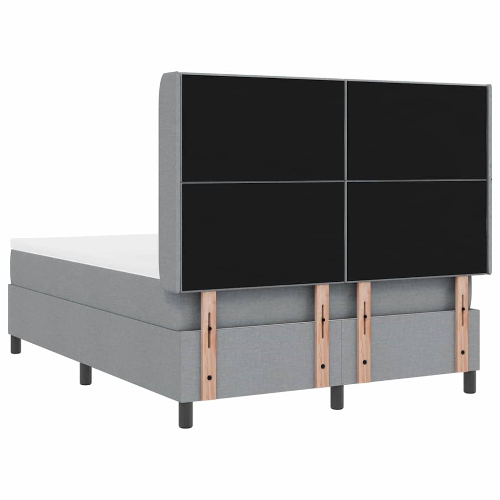 Boxspringbed met matras Lichtgrijs 200 x 140 cm Stof is nu te koop bij PeponiXL, paradijselijk wonen!