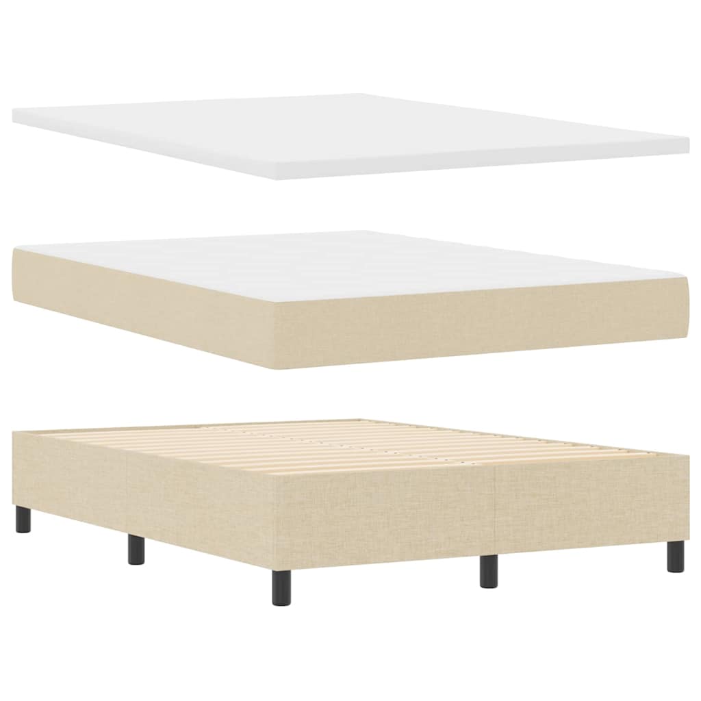 Boxspringbed met matras met hoofdeinde Crème 200 x 140 cm Stof is nu te koop bij PeponiXL, paradijselijk wonen!