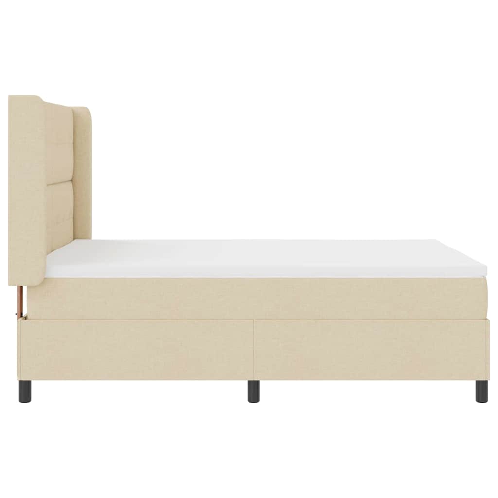 Boxspringbed met matras met hoofdeinde Crème 200 x 140 cm Stof is nu te koop bij PeponiXL, paradijselijk wonen!