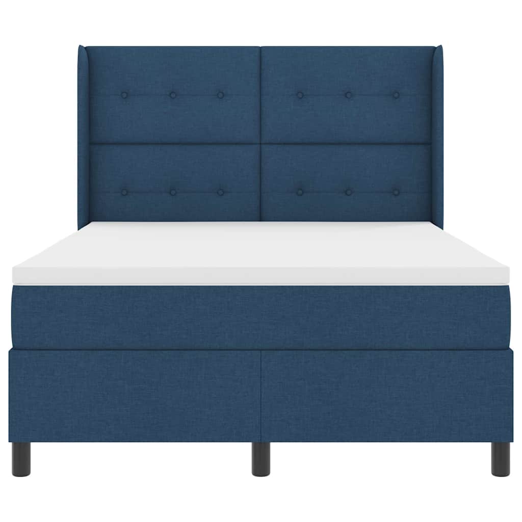 Boxspringbed met matras met hoofdeinde Blauw 200 x 140 cm Stof is nu te koop bij PeponiXL, paradijselijk wonen!