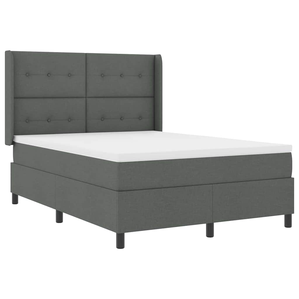 Boxspringbed met matras Donkergrijs 200 x 160 cm Stof is nu te koop bij PeponiXL, paradijselijk wonen!