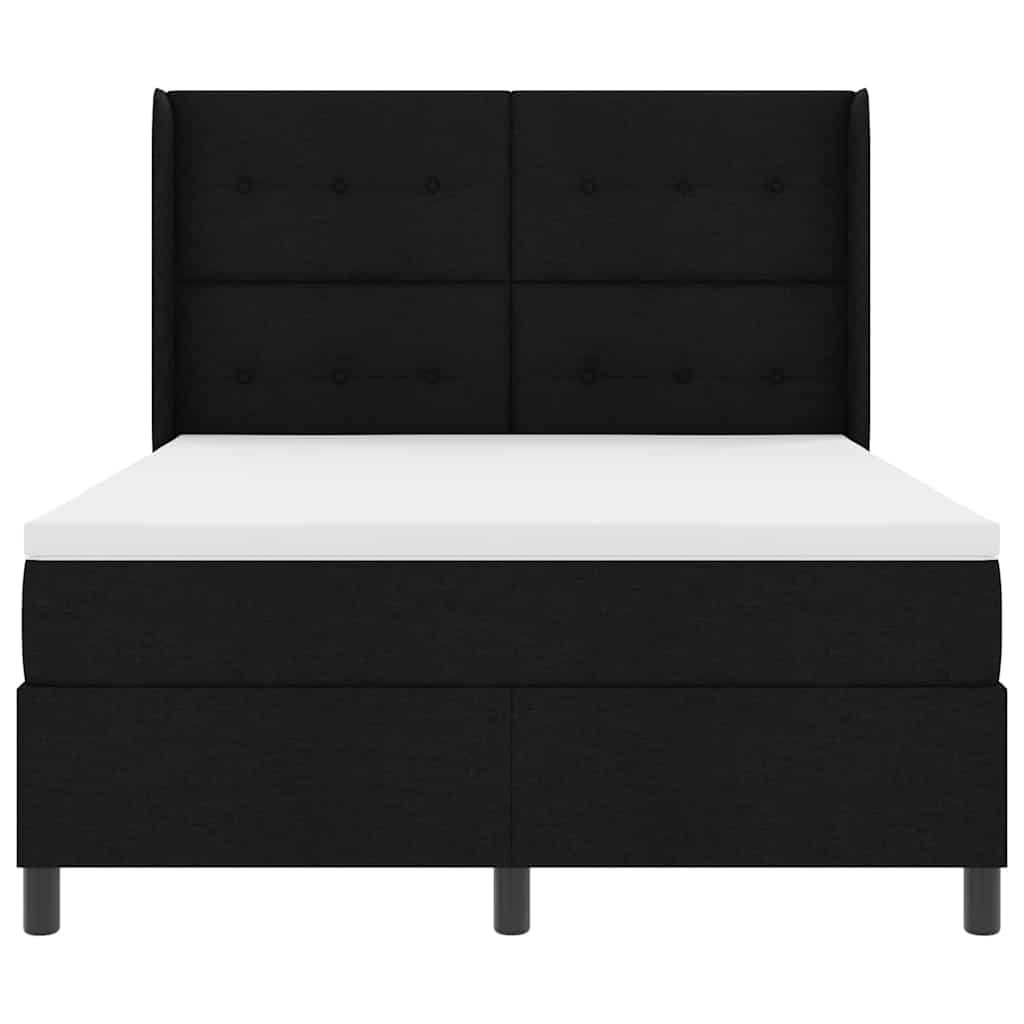 Boxspring bed met matras met hoofdeinde Zwart 160 x 200 cm Stof is nu te koop bij PeponiXL, paradijselijk wonen!
