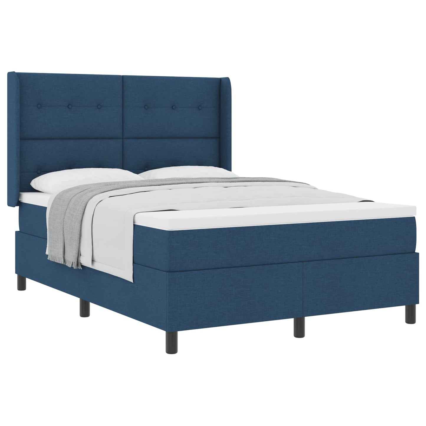 Boxspringbed met matras met hoofdeinde Blauw 200 x 160 cm Stof is nu te koop bij PeponiXL, paradijselijk wonen!
