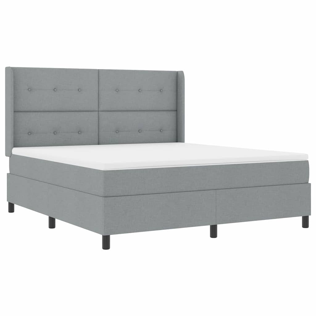 Boxspringbed met matras Lichtgrijs 200 x 180 cm Stof is nu te koop bij PeponiXL, paradijselijk wonen!