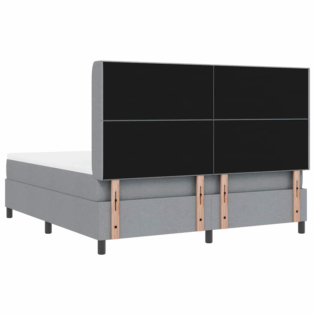 Boxspringbed met matras Lichtgrijs 200 x 180 cm Stof is nu te koop bij PeponiXL, paradijselijk wonen!