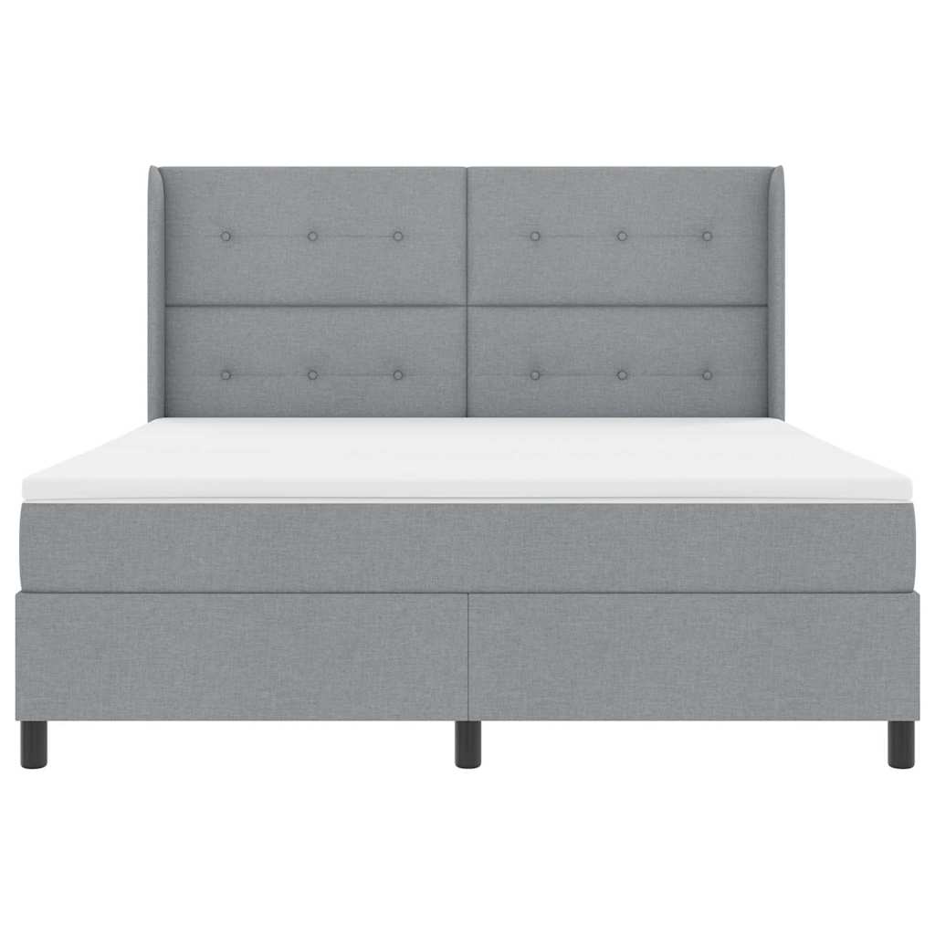 Boxspringbed met matras Lichtgrijs 200 x 180 cm Stof is nu te koop bij PeponiXL, paradijselijk wonen!