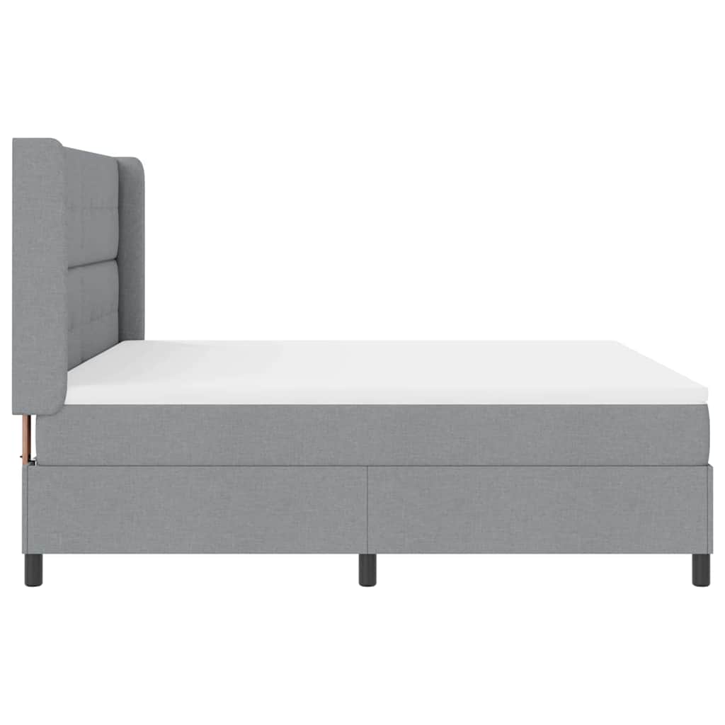 Boxspringbed met matras Lichtgrijs 200 x 180 cm Stof is nu te koop bij PeponiXL, paradijselijk wonen!