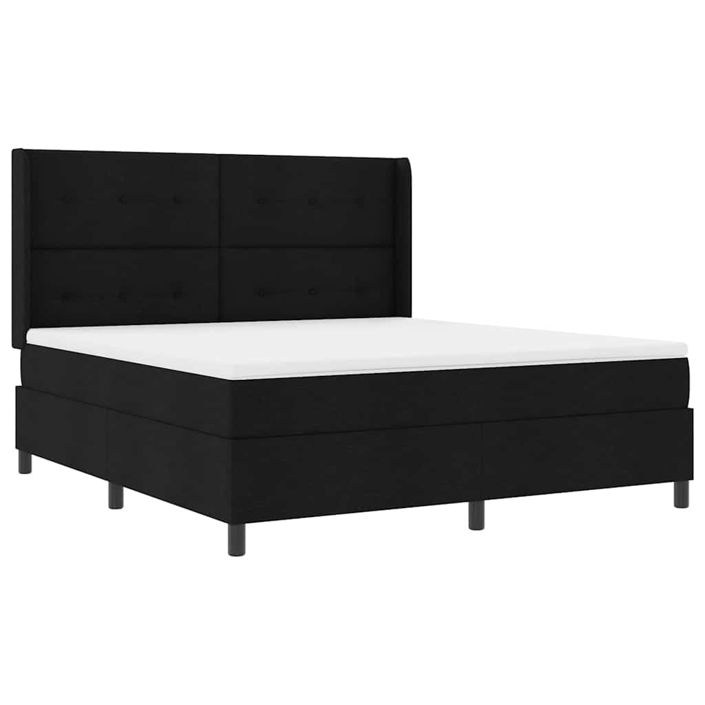 Boxspringbed met matras met hoofdeinde Zwart 200 x 180 cm Stof is nu te koop bij PeponiXL, paradijselijk wonen!
