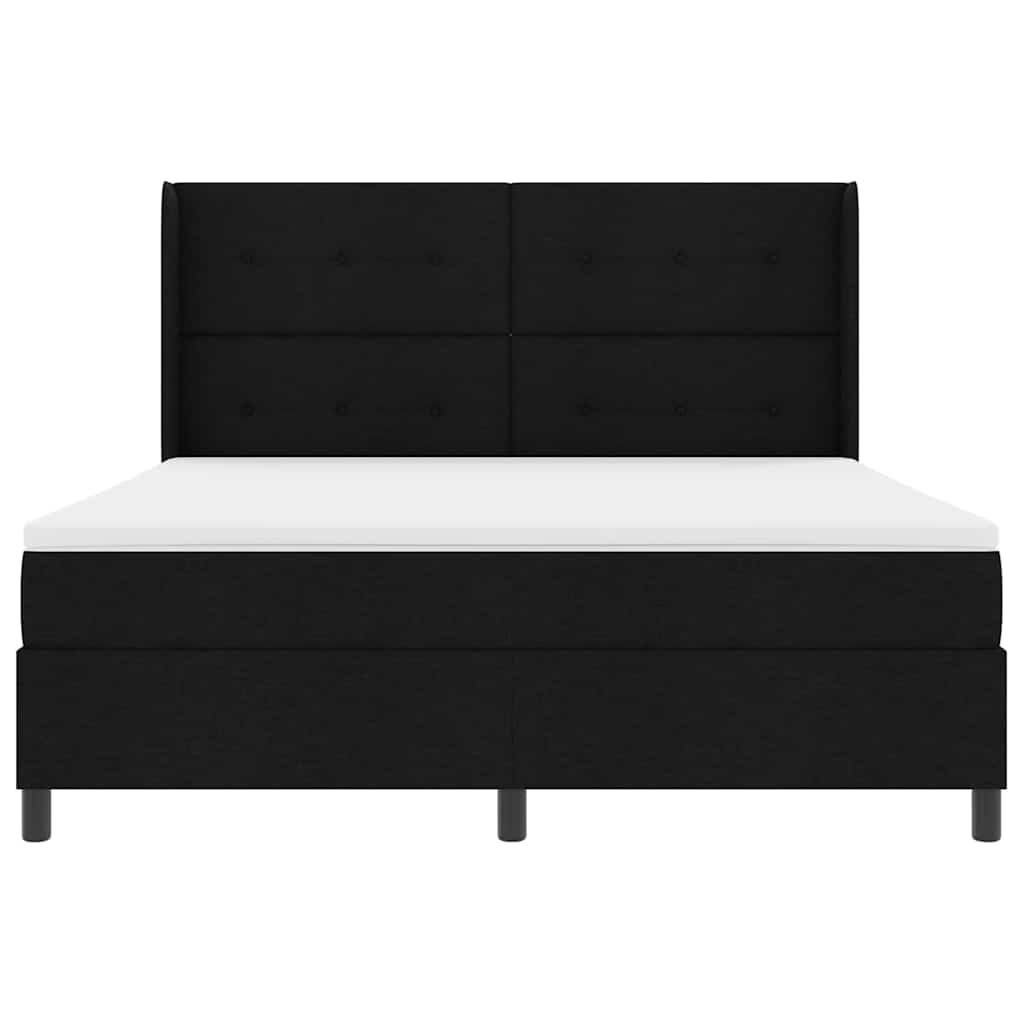 Boxspringbed met matras met hoofdeinde Zwart 200 x 180 cm Stof is nu te koop bij PeponiXL, paradijselijk wonen!