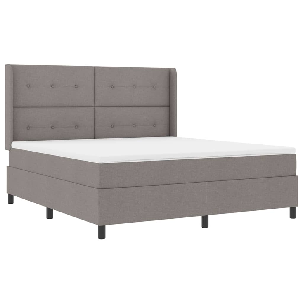 Boxspringbed met matras met hoofdeinde Taupe 200 x 180 cm Stof is nu te koop bij PeponiXL, paradijselijk wonen!