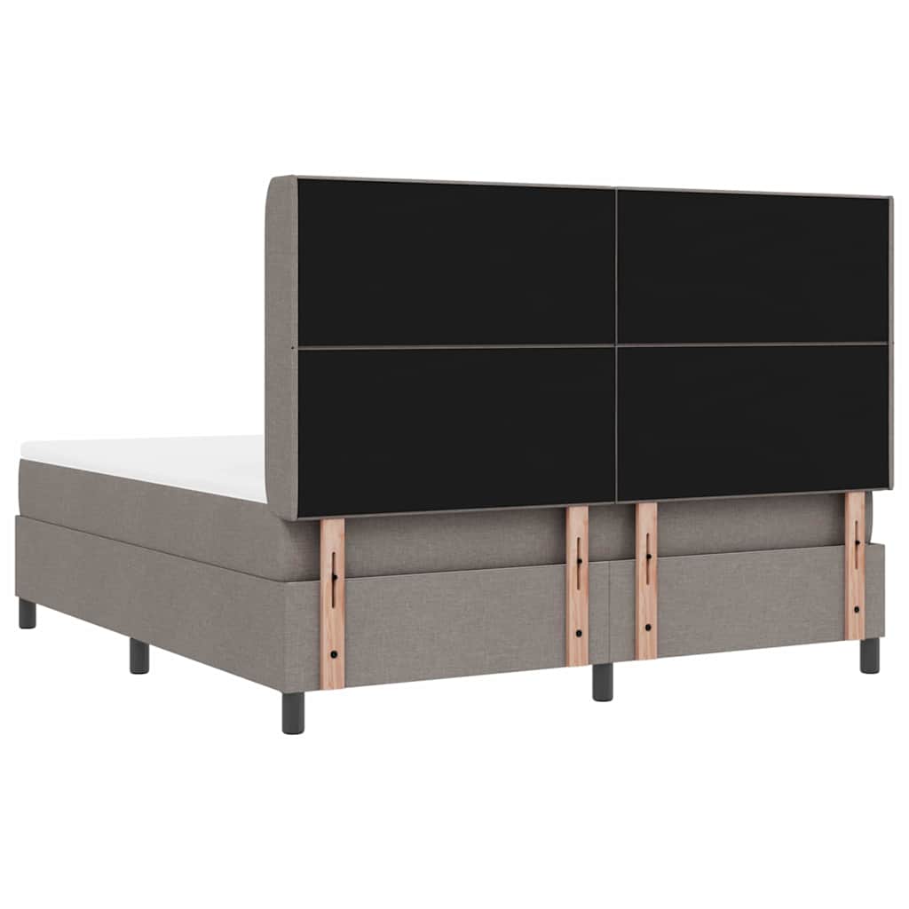 Boxspringbed met matras met hoofdeinde Taupe 200 x 180 cm Stof is nu te koop bij PeponiXL, paradijselijk wonen!