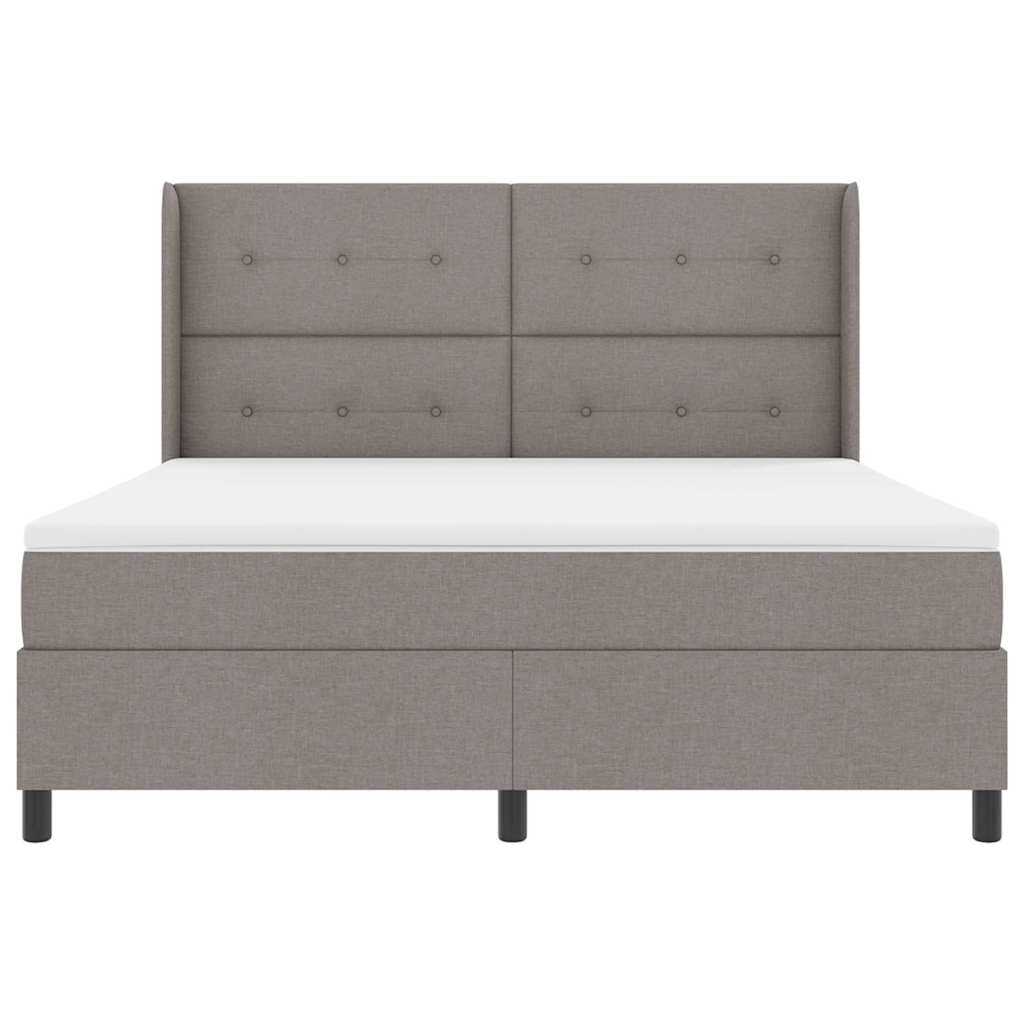 Boxspringbed met matras met hoofdeinde Taupe 200 x 180 cm Stof is nu te koop bij PeponiXL, paradijselijk wonen!