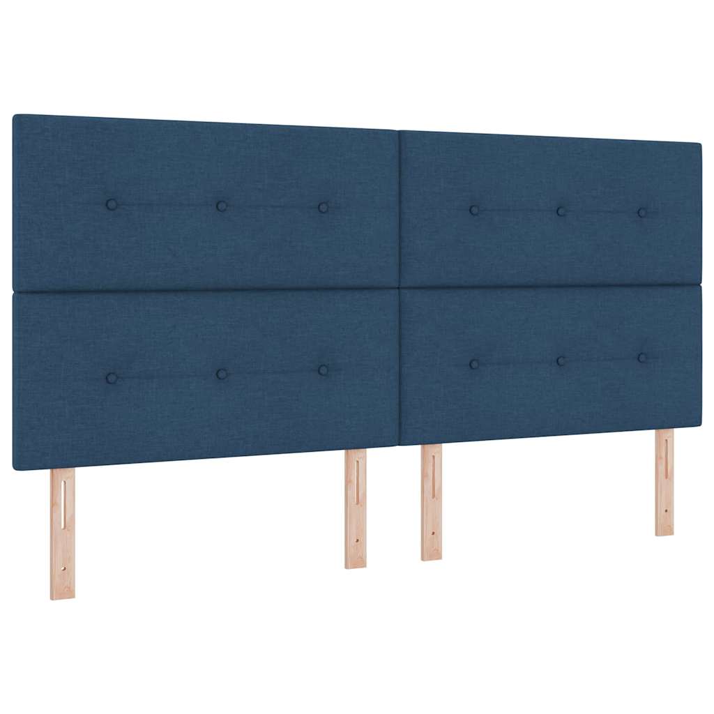 Boxspringbed met matras met hoofdeinde Blauw 200 x 200 cm Stof is nu te koop bij PeponiXL, paradijselijk wonen!