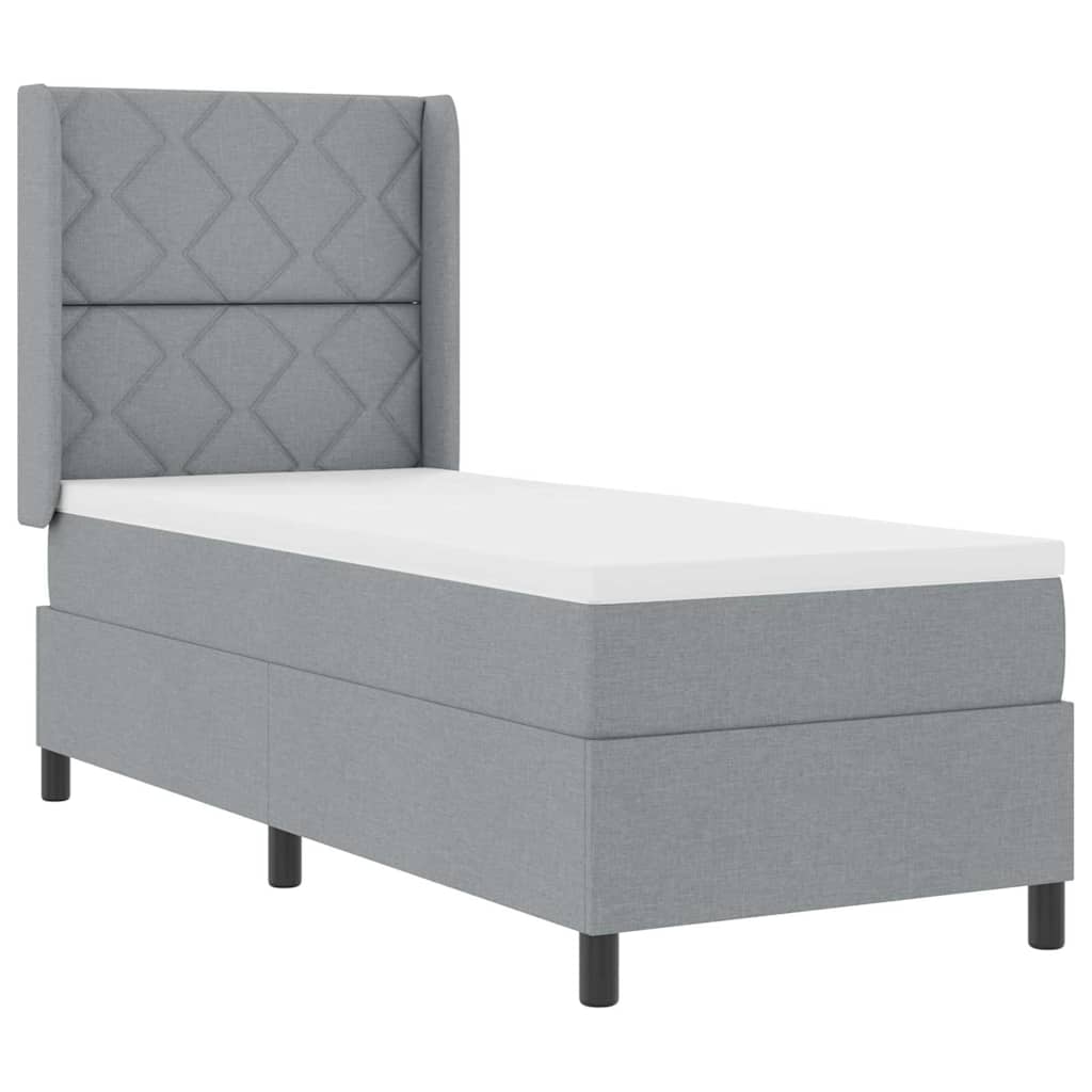 Boxspringbed met matras Lichtgrijs 200 x 80 cm Stof is nu te koop bij PeponiXL, paradijselijk wonen!