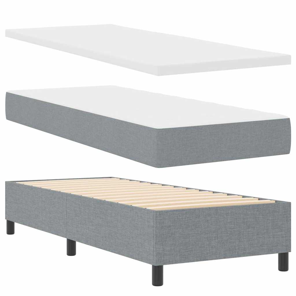 Boxspringbed met matras Lichtgrijs 200 x 80 cm Stof is nu te koop bij PeponiXL, paradijselijk wonen!