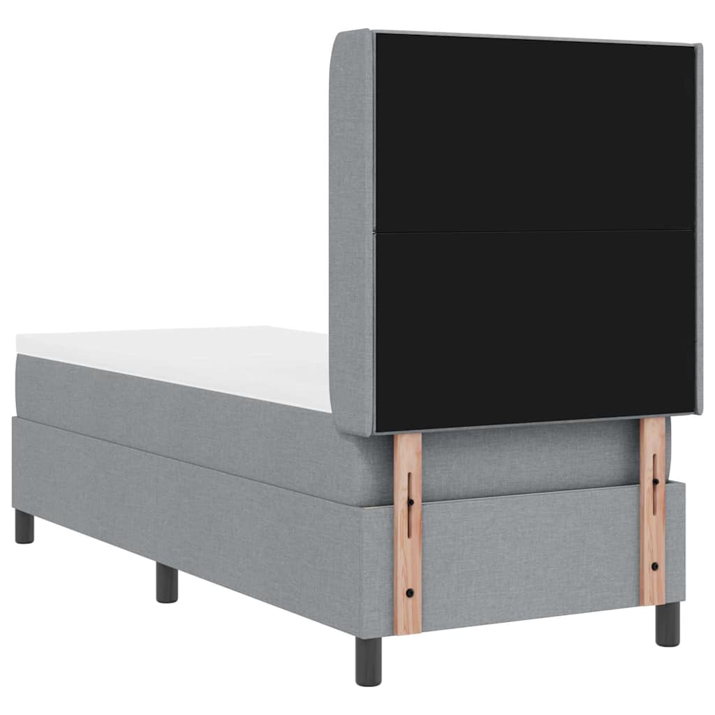 Boxspringbed met matras Lichtgrijs 200 x 80 cm Stof is nu te koop bij PeponiXL, paradijselijk wonen!
