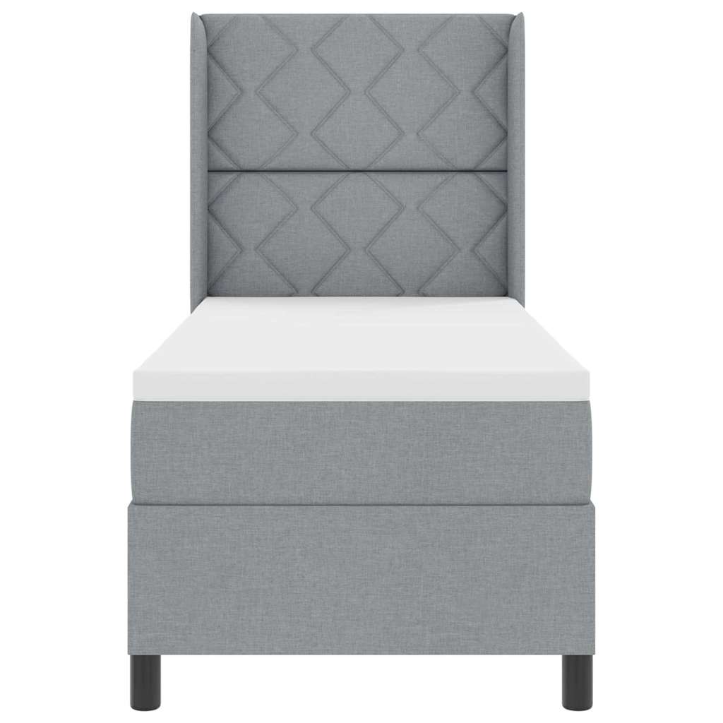 Boxspringbed met matras Lichtgrijs 200 x 80 cm Stof is nu te koop bij PeponiXL, paradijselijk wonen!