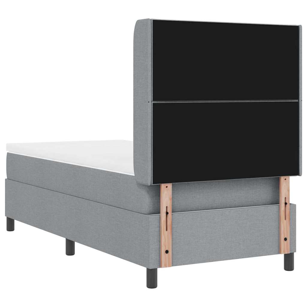 Boxspringbed met matras Lichtgrijs 200 x 100 cm Stof is nu te koop bij PeponiXL, paradijselijk wonen!