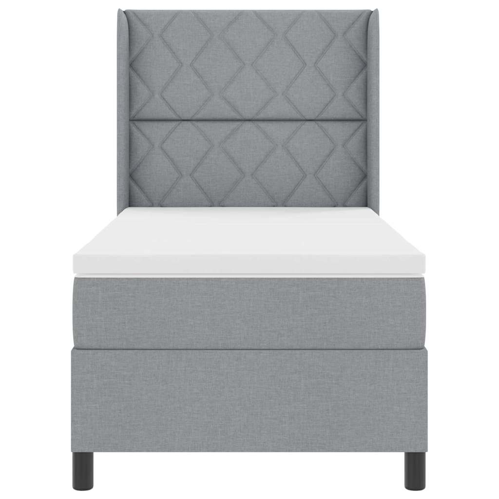Boxspringbed met matras Lichtgrijs 200 x 100 cm Stof is nu te koop bij PeponiXL, paradijselijk wonen!
