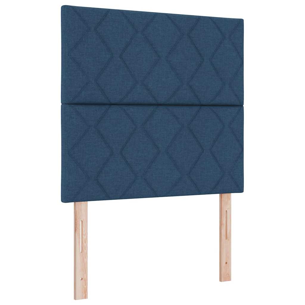 Boxspringbed met matras met hoofdeinde Blauw 200 x 100 cm Stof is nu te koop bij PeponiXL, paradijselijk wonen!