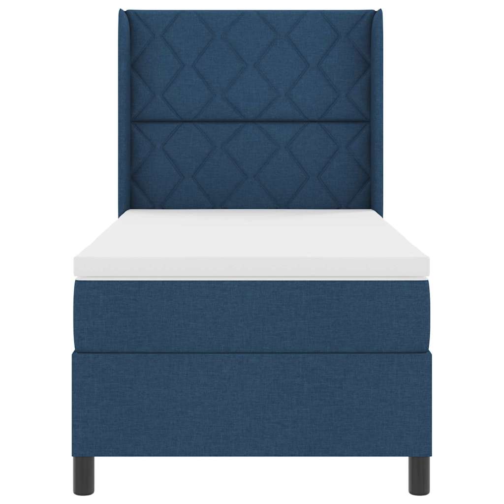Boxspringbed met matras met hoofdeinde Blauw 200 x 100 cm Stof is nu te koop bij PeponiXL, paradijselijk wonen!