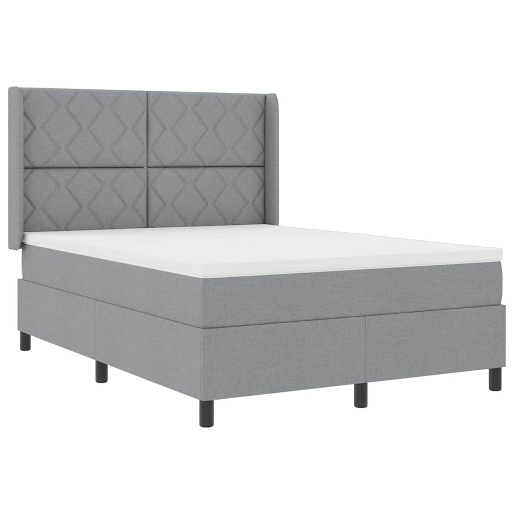 Boxspringbed met matras Lichtgrijs 200 x 160 cm Stof is nu te koop bij PeponiXL, paradijselijk wonen!
